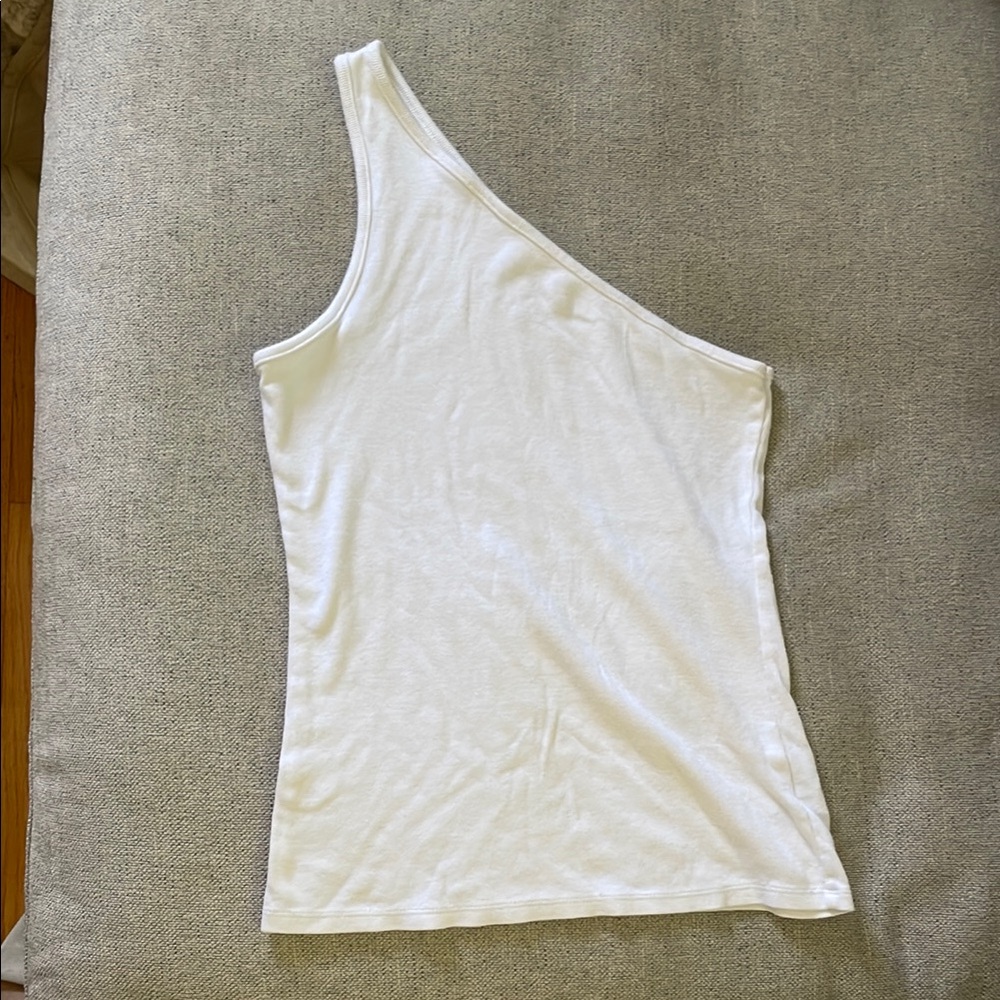 A New Day White Asymmetrical Sleeveless Tank Top